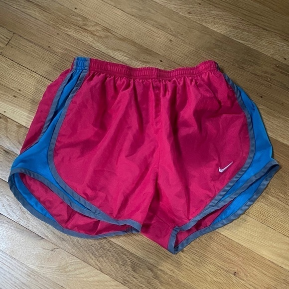 Nike Dri-Fit Tempo Shorts, rich red, blue and gray - Picture 1 of 11